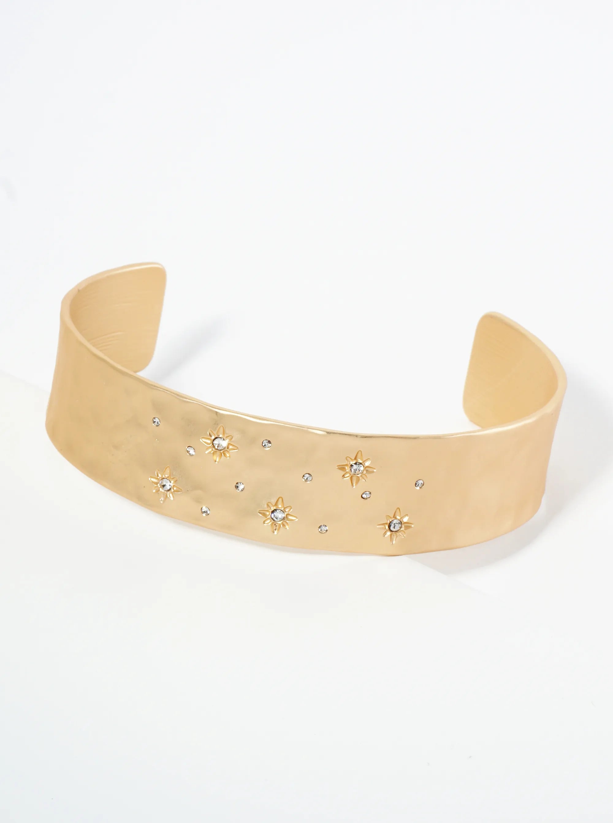 Milky Way Inspired Crystal Pave Open Cuff Bracelet