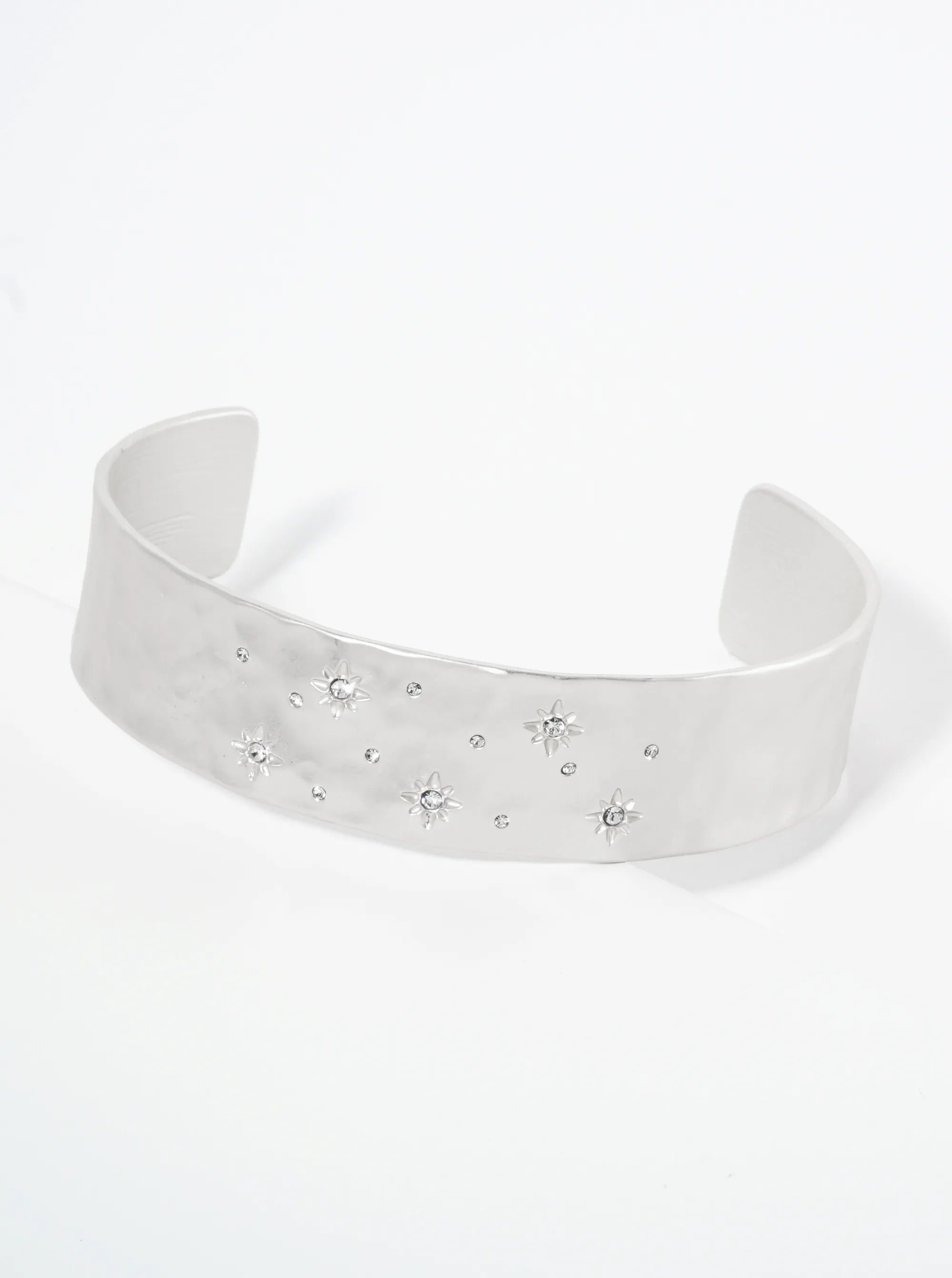 Milky Way Inspired Crystal Pave Open Cuff Bracelet