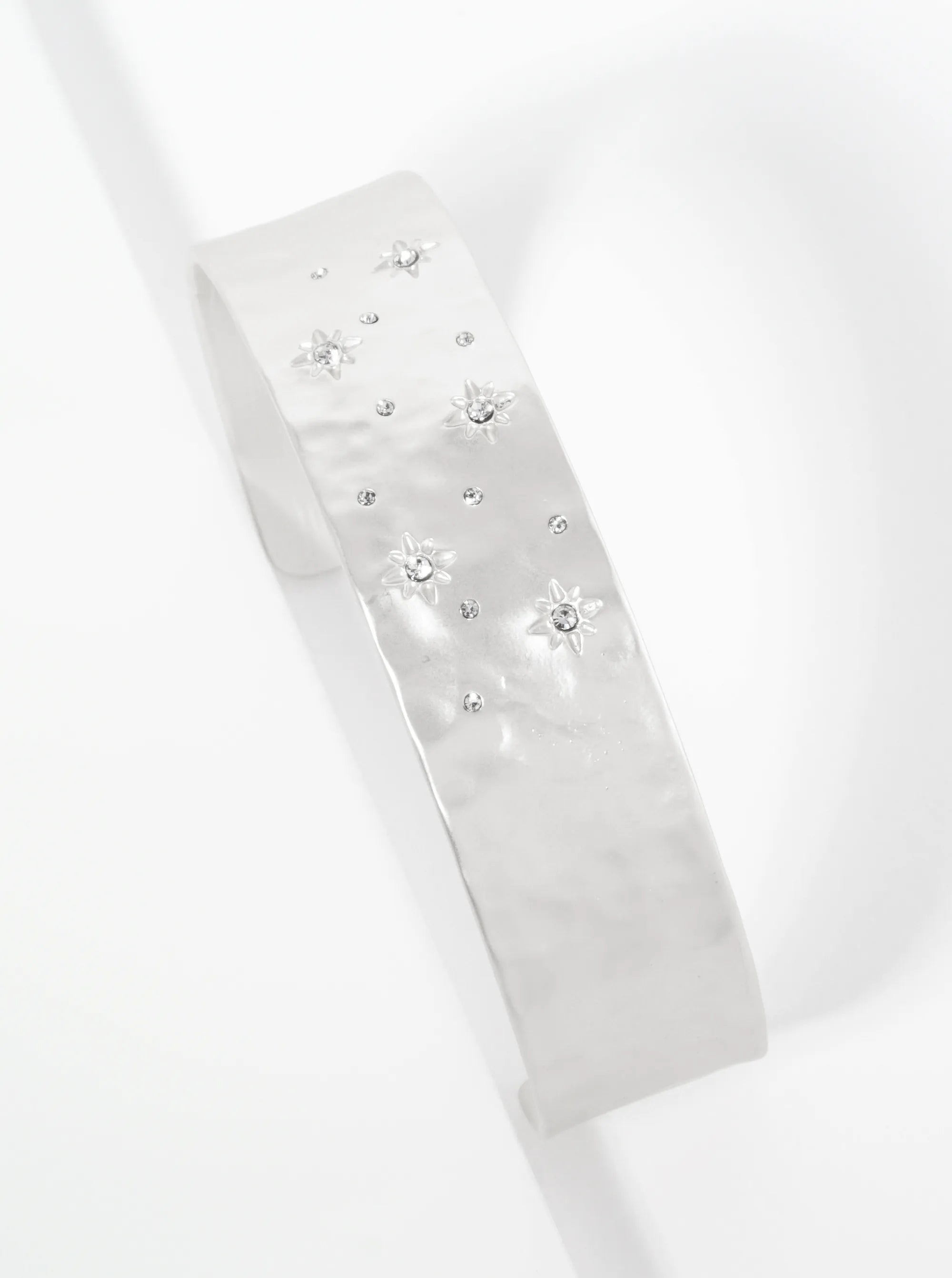 Milky Way Inspired Crystal Pave Open Cuff Bracelet