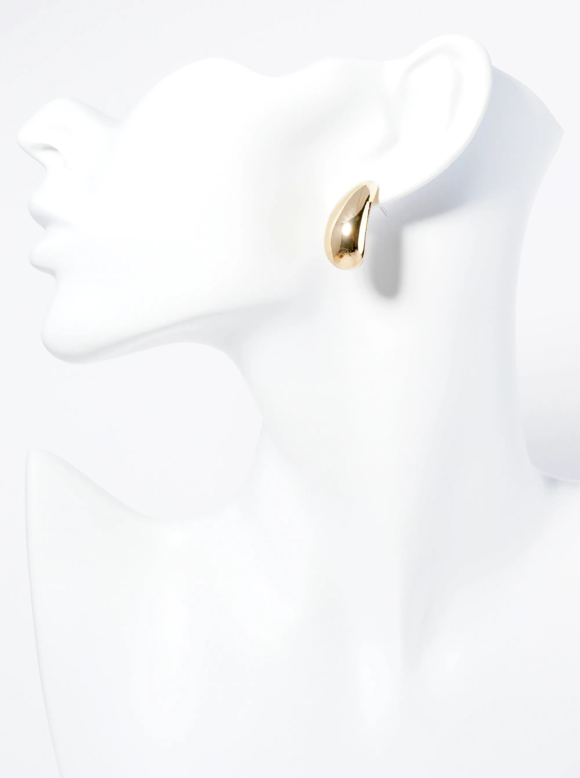 Polished Metal Lightweight 1 Inch Puffy Teardrop Post Earrings