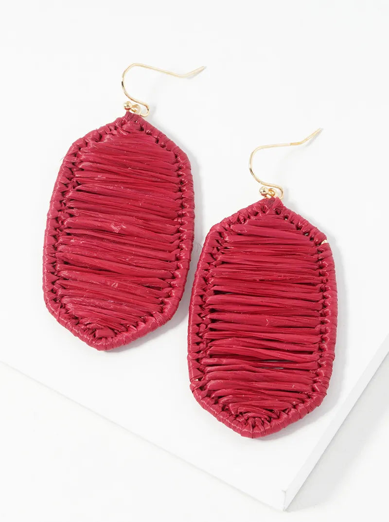 Raffia Wrapped Lightweight Dangle Drop Earrings