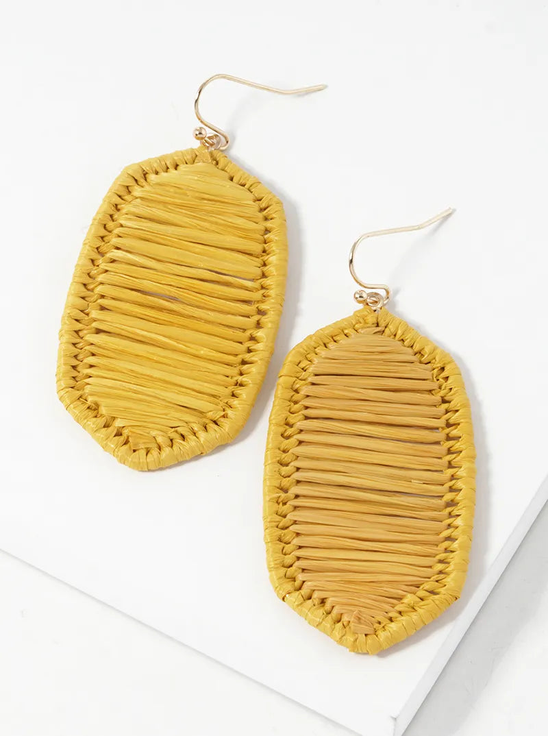 Raffia Wrapped Lightweight Dangle Drop Earrings