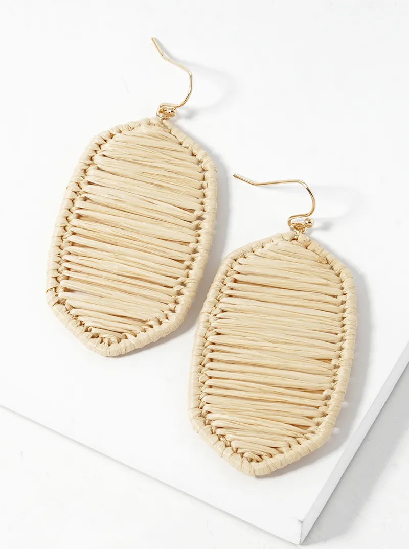 Raffia Wrapped Lightweight Dangle Drop Earrings