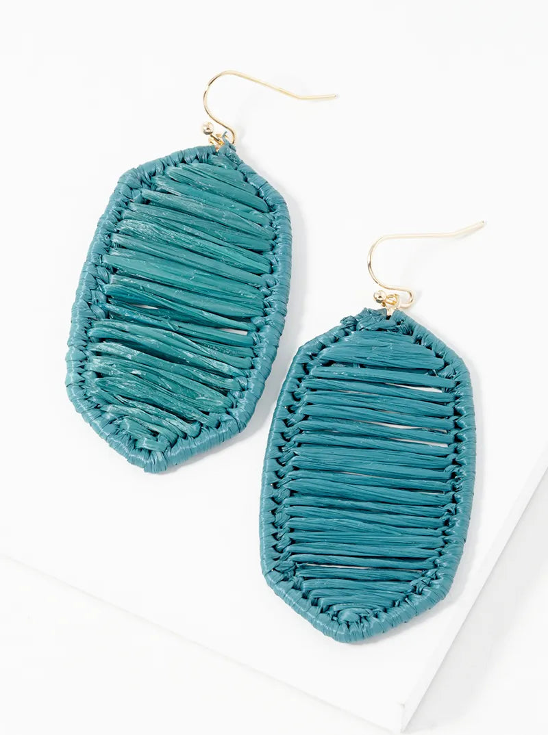 Raffia Wrapped Lightweight Dangle Drop Earrings