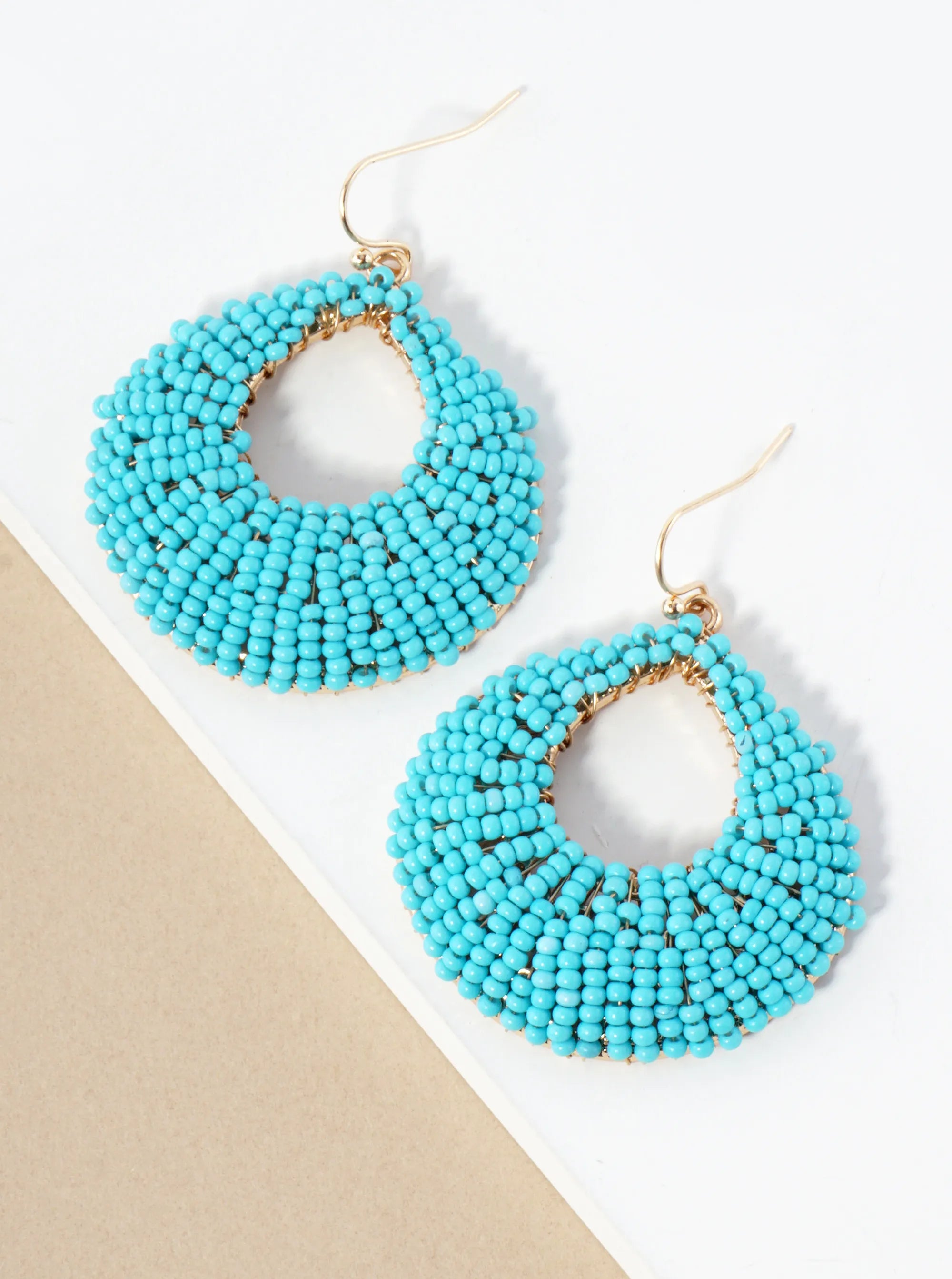 Seashell-Inspired Seed-Bead Embellished Earrings
