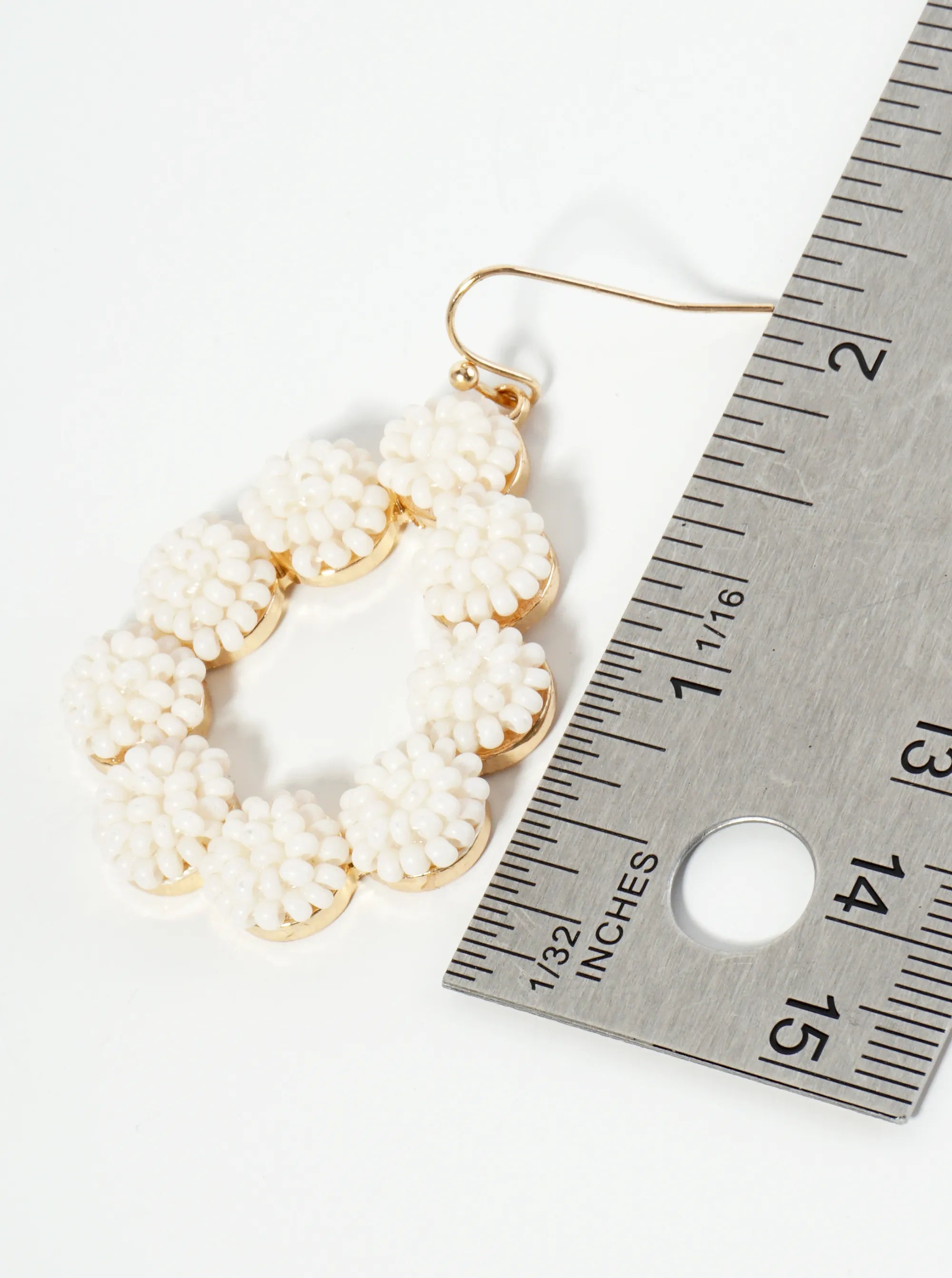 Seed Bead Cluster Teardrop Dangle Earrings