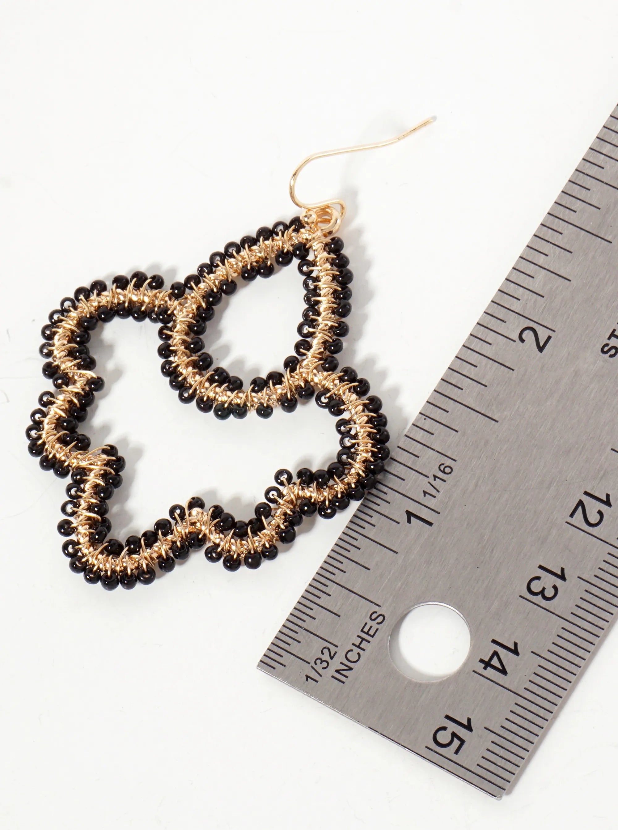 Seed-Beads Wire-Wrapped Teardrop Dangle Earrings