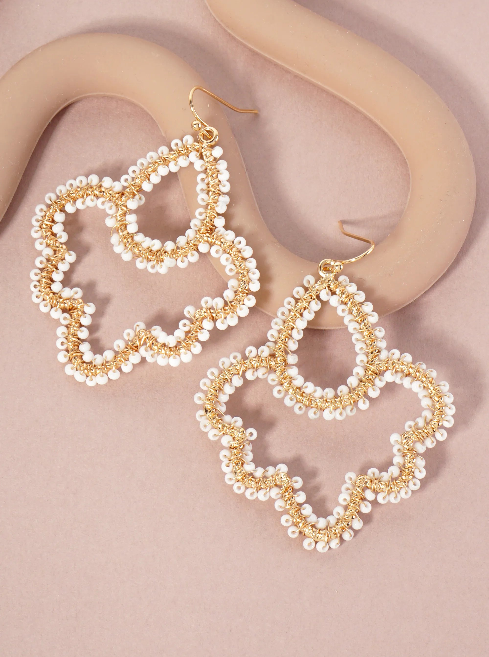 Seed-Beads Wire-Wrapped Teardrop Dangle Earrings