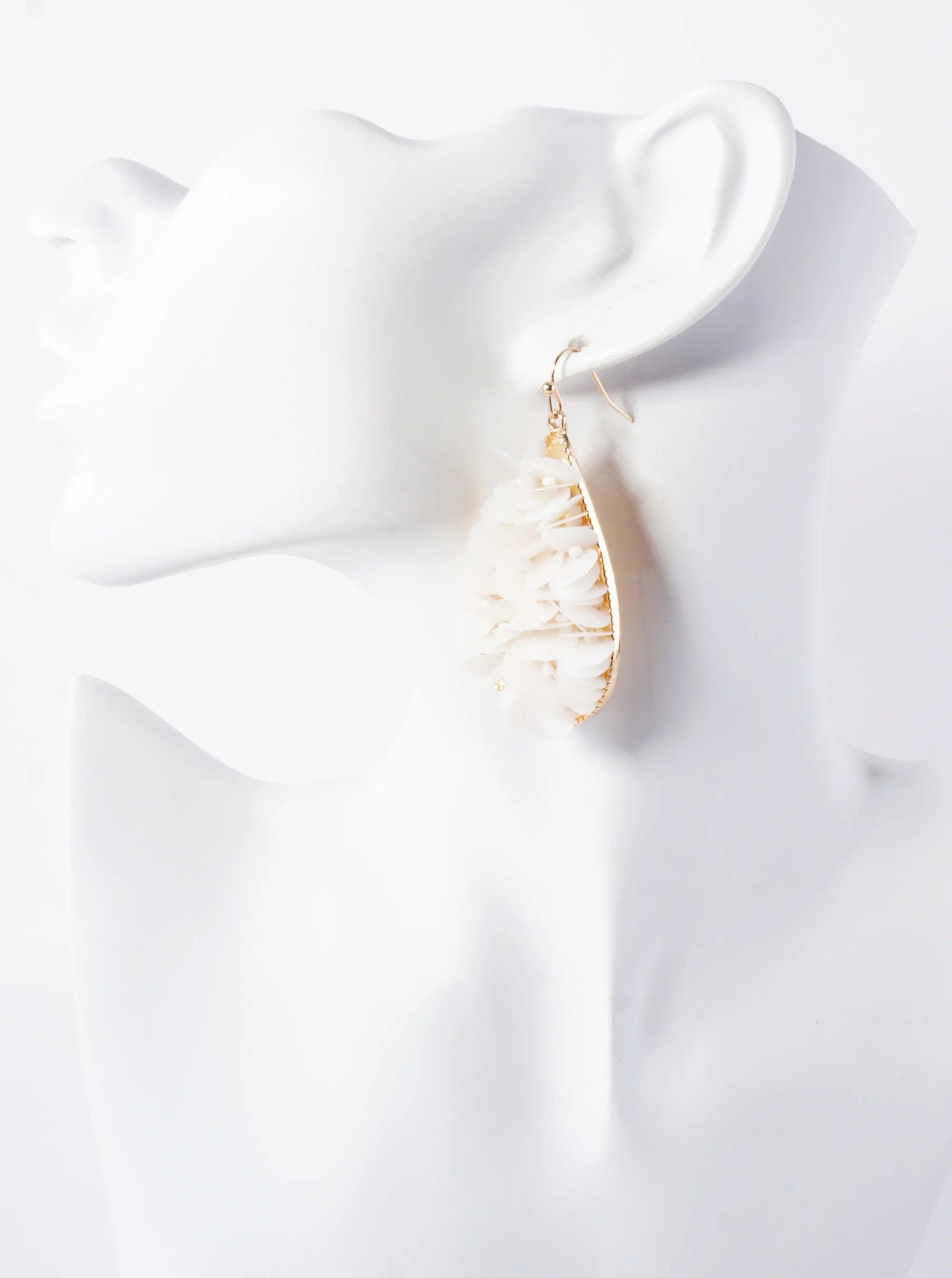 Sequin And Glass Beads Wired-Wrapped Teardrop Dangle Earrings