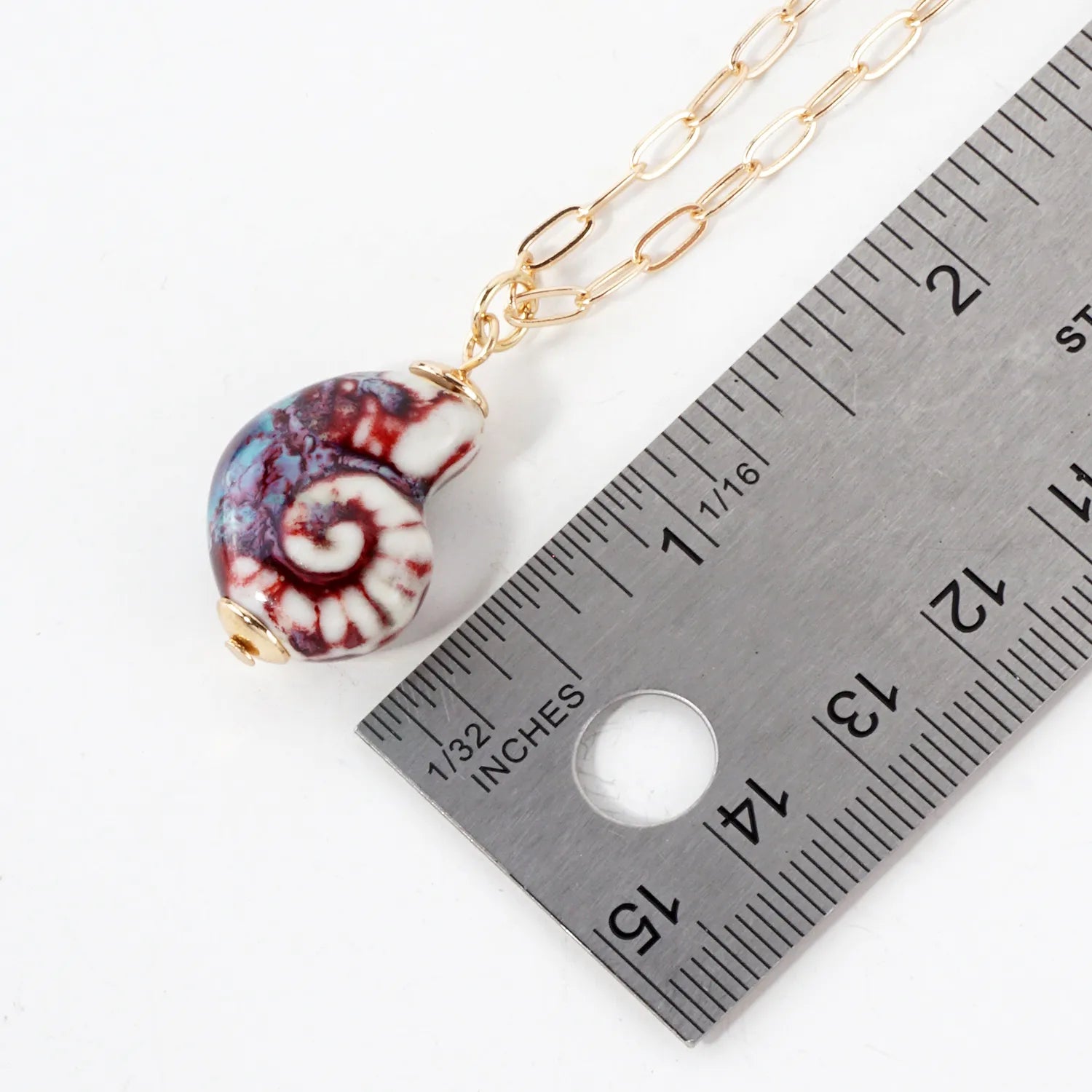 Stone-Carved Seashell Pendant Sea-Life Necklace