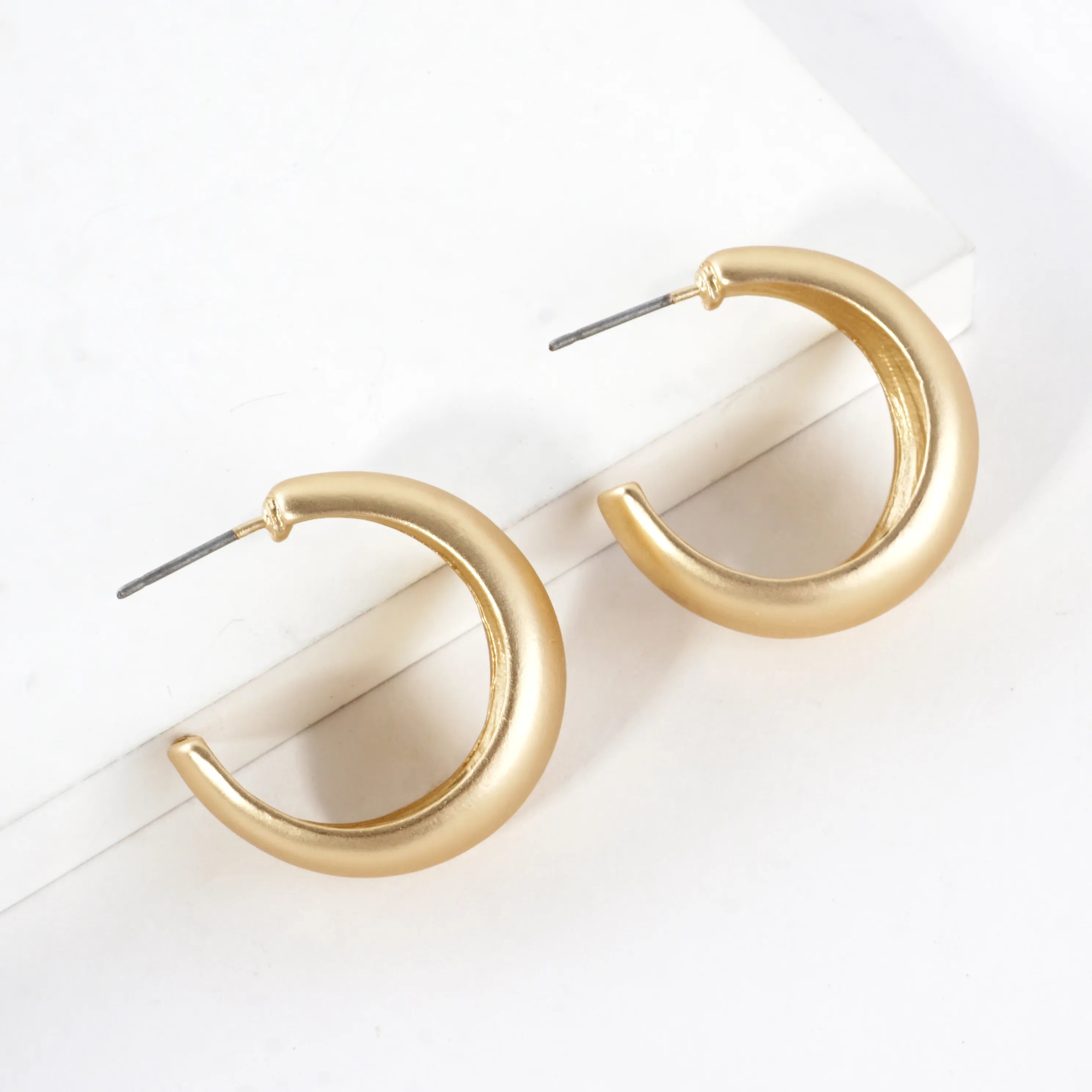 Tapered Dome Chunky Hoop Earrings