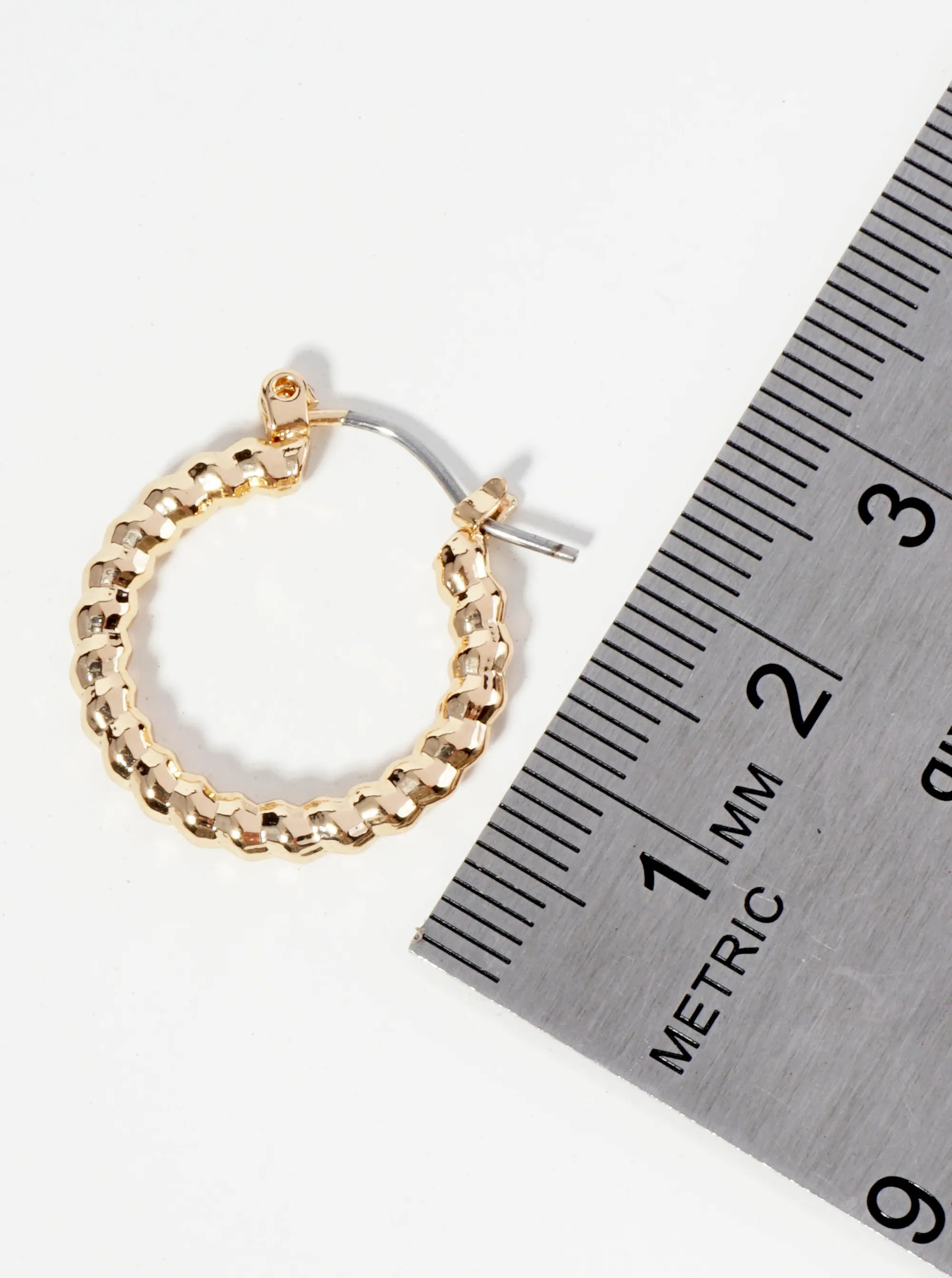Textured Metal 20mm Hoop Earrings