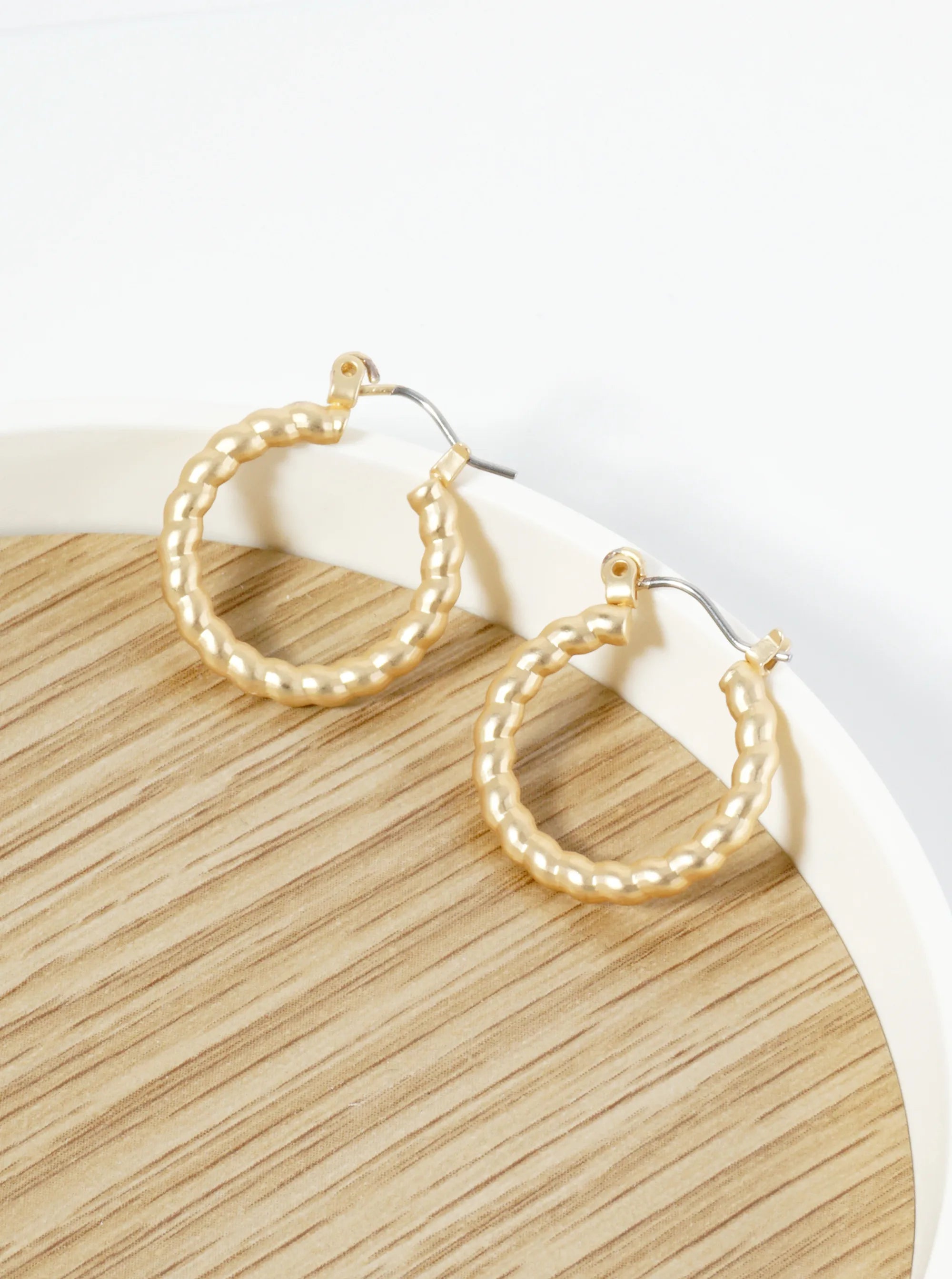 Textured Metal 20mm Hoop Earrings