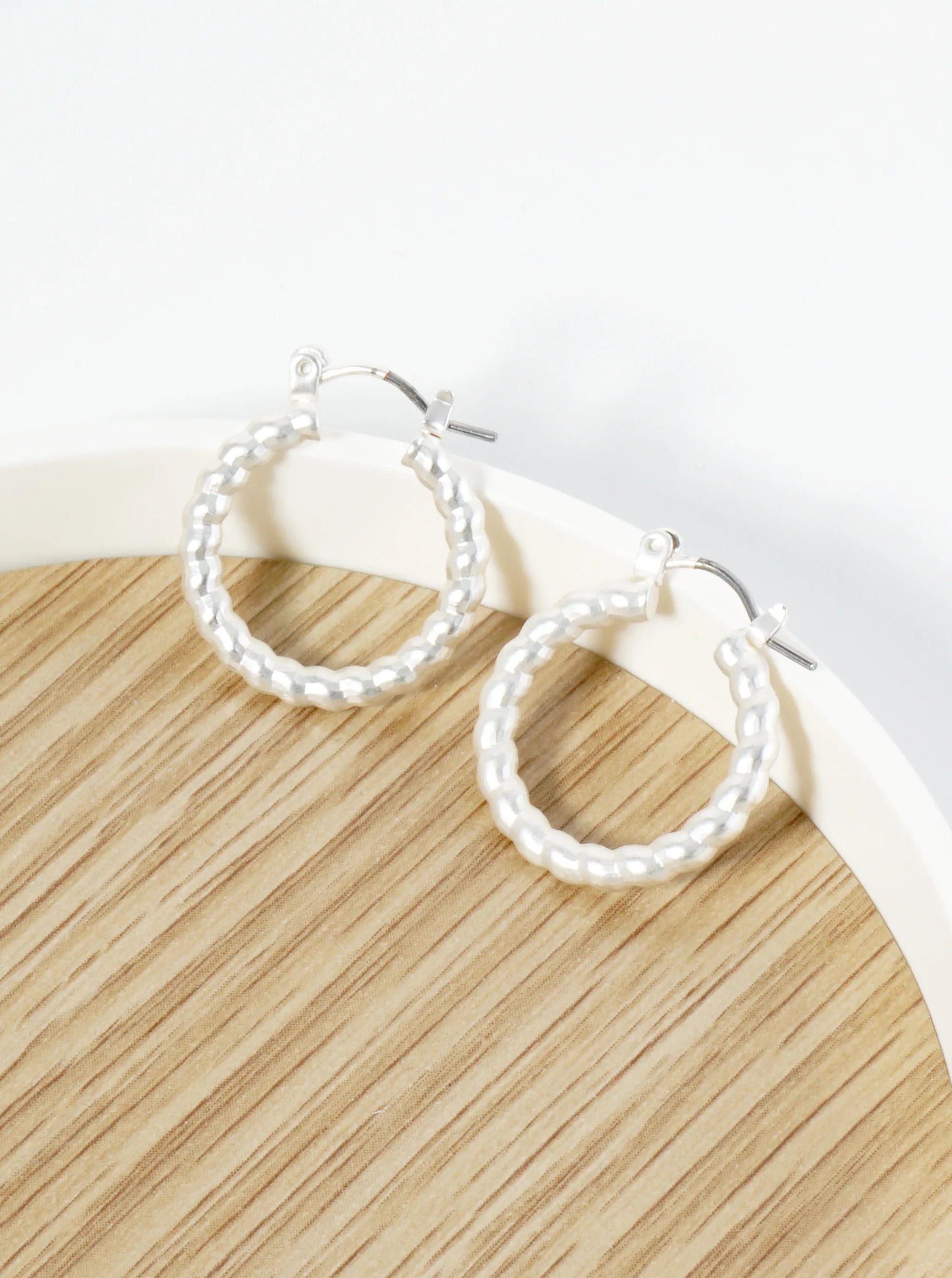 Textured Metal 20mm Hoop Earrings