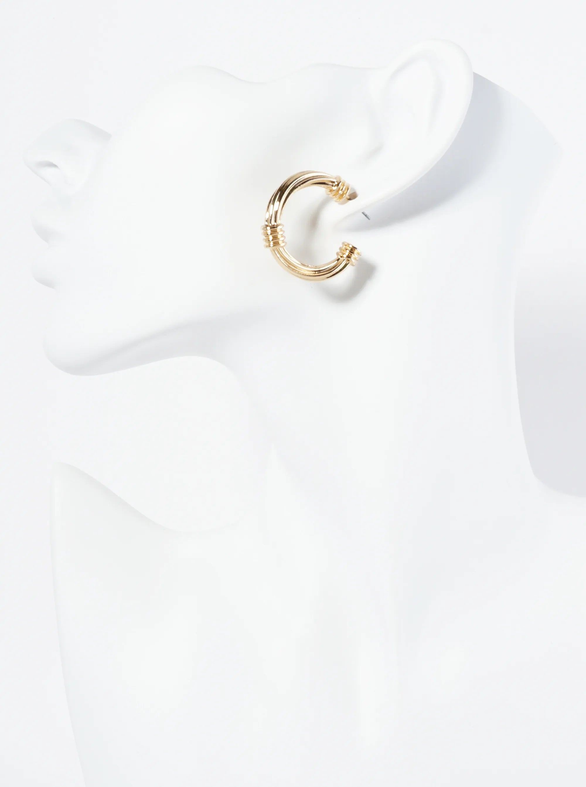 Textured Metal 25mm Open Hoop Earrings