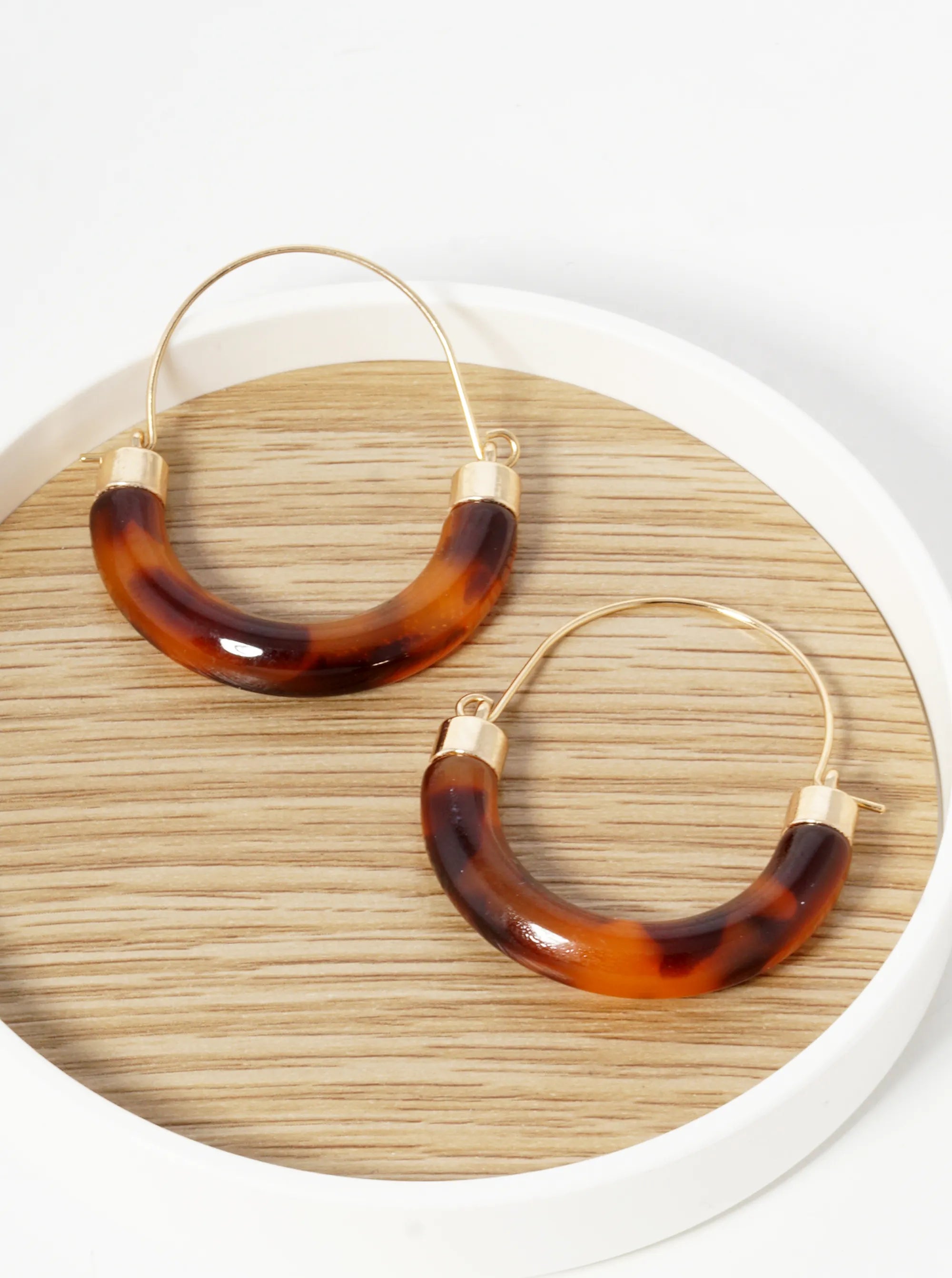 U Shape Acetate Drop Earrings